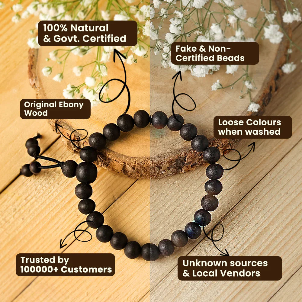 Karungali Malai Damru Bracelet with Govt. Certification