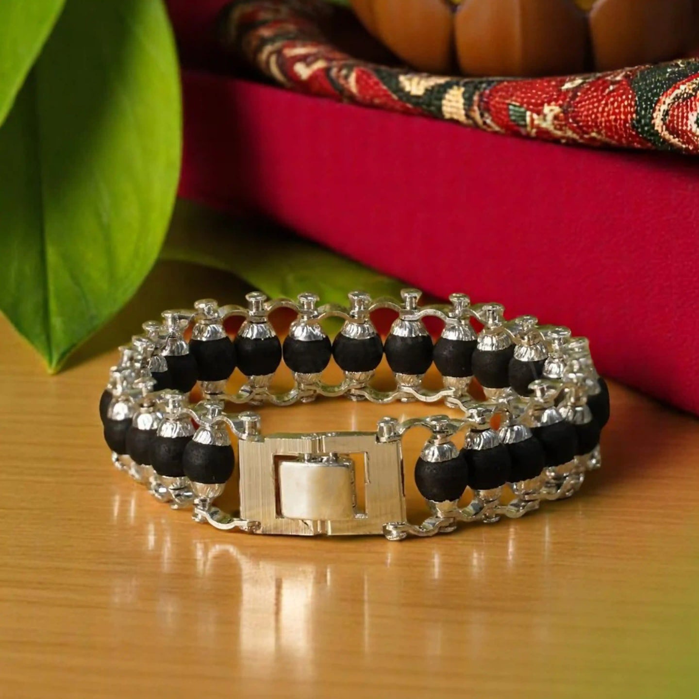 Karungali Malai Bracelet with Silver Cap with Govt. Certification